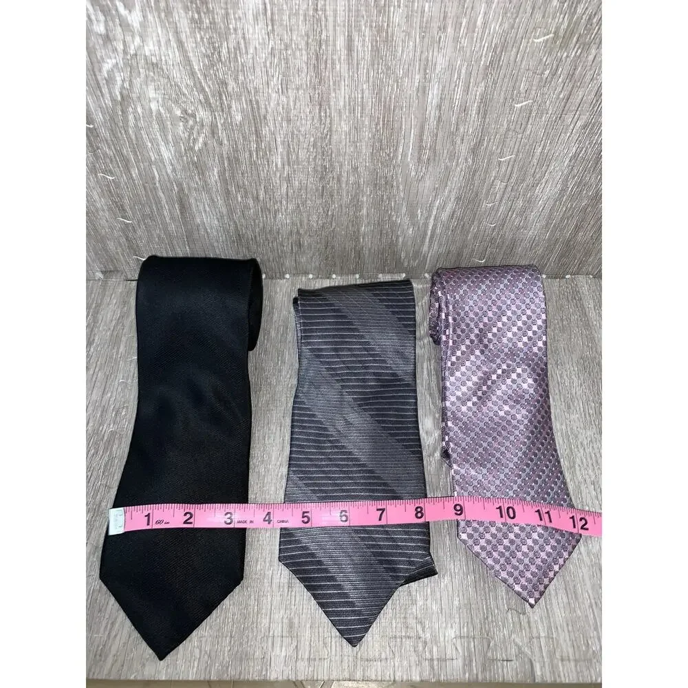 Van Heusen‎ Men's Silk Tie Set 3pc Striped Designer Formal Wedding